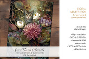 Rococo Flowers & Animals Postcards, an Animal Illustration by The Dutch Lady Designs (Thumbnail 3 of 7)