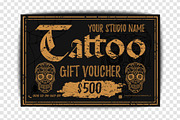 Four Tattoo gift vouchers templates, a Work Illustration by Aleksandrs (Thumbnail 2 of 4)