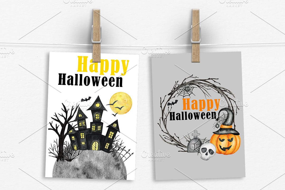 Watercolor HALLOWEEN clipart, an Object Graphic by svetlanaARTdreams (Photo 10 of 11)