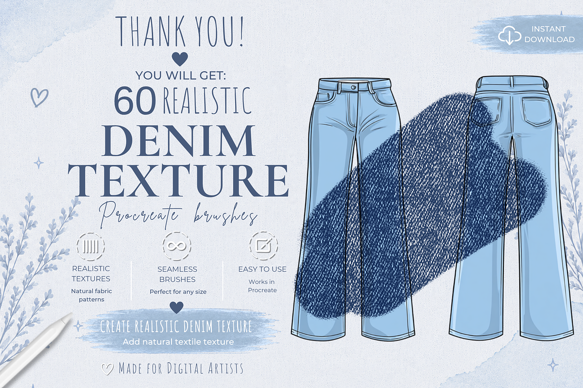 Procreate Denim Texture Brushes, a Brush Add-On by HopeArtIllustration (Photo 6 of 6)
