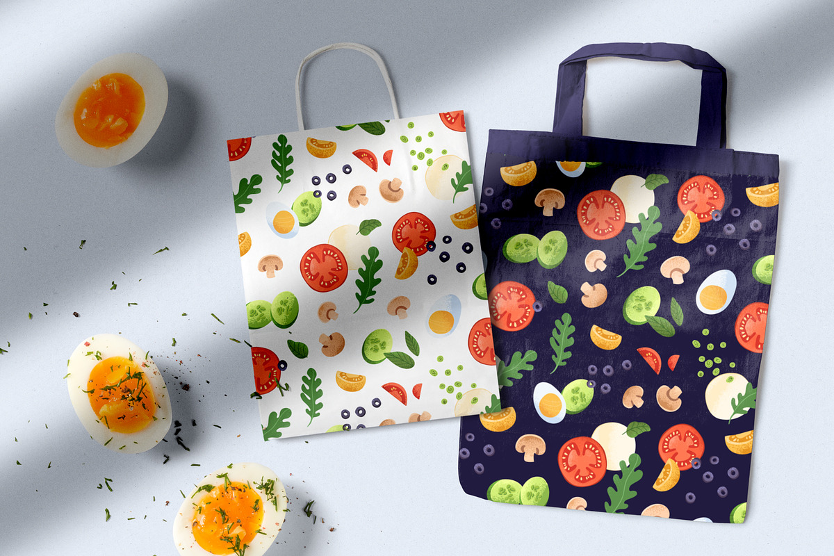 Healthy fresh food seamless patterns, a Pattern Graphic by Good Studio (Photo 7 of 8)