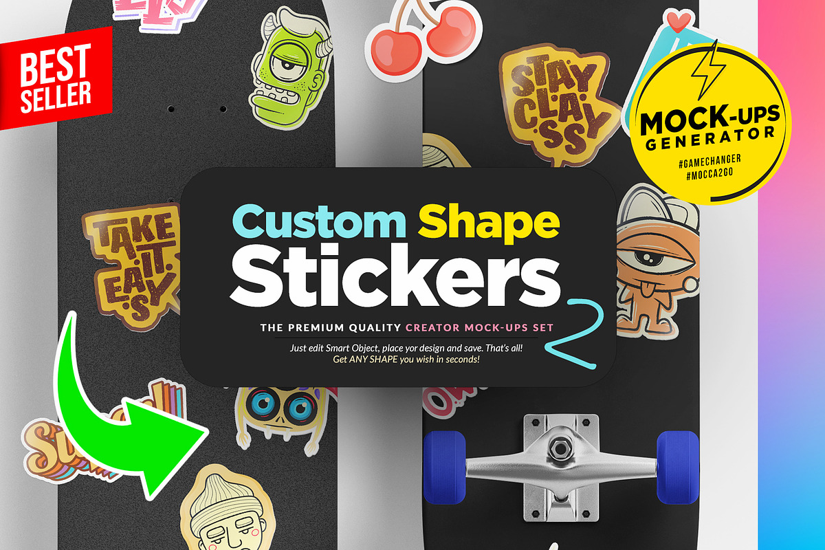 One Click Sticker Creator 7xMock-up, a Product Mockup by Mocca Mockups Store (Photo 1 of 5)
