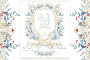Winter Deer Borders, wedding png