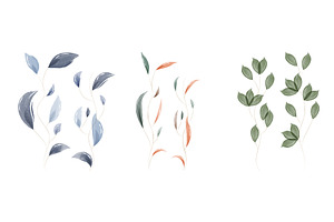 Watercolor leaves botanical, an Object Illustration by okskukuruza