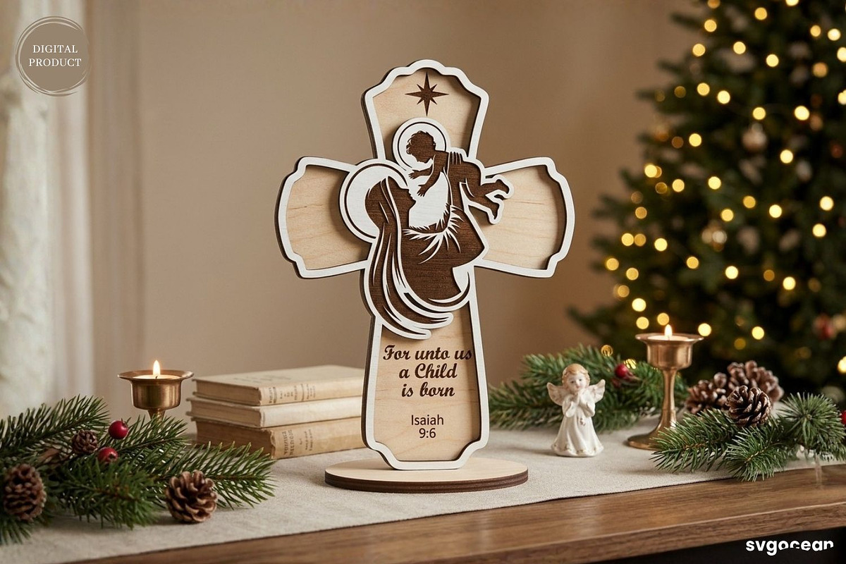 Christian Standing Cross SVG Bundle, a Decorative Illustration by svgocean (Photo 8 of 11)