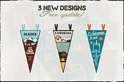Vintage Camp Pennants Set | Part 2, an Illustration by JeksonGraphics (Thumbnail 3 of 11)