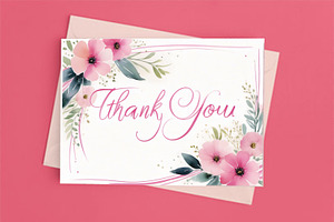 Elegant Floral Thank You Card –7x5, a Card Template by Print Haven