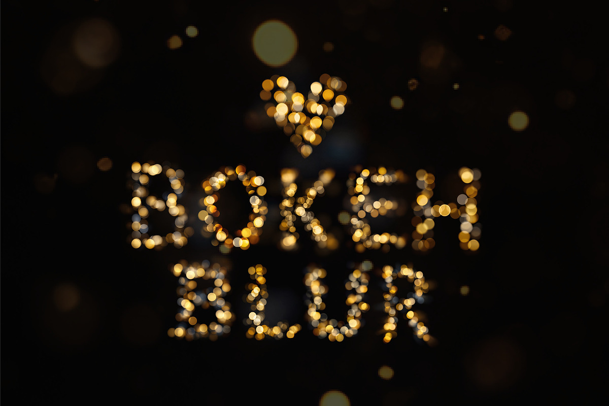 Golden Warm Bokeh Letters Overlays, a Symbol Font by PhotoSpirit (Photo 4 of 8)