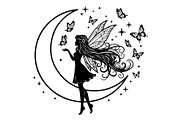 Fairy Moon Butterfly Silhouette, an Object Illustration by Gaye Art (Thumbnail 19 of 31)