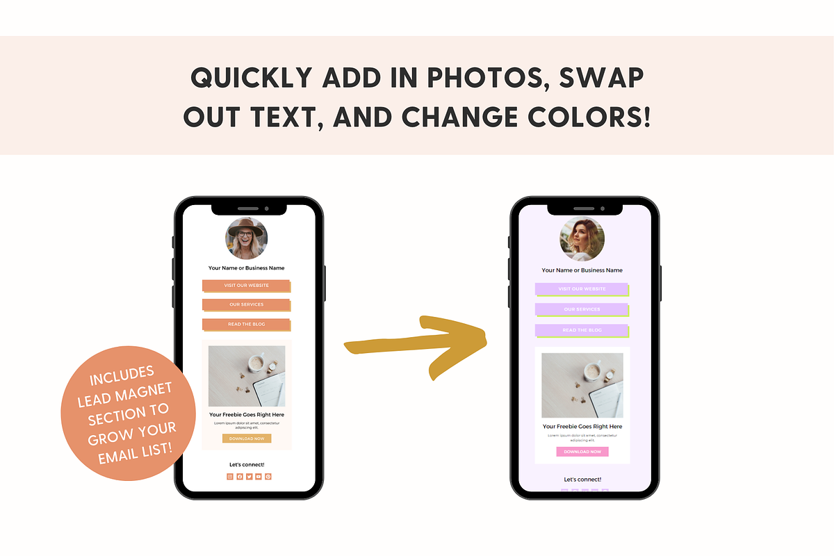 Instagram Link In Bio Canva Template, a Landing Page Template by The Template Lounge (Photo 3 of 5)