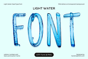 Light Water Font, a Handwritten Font by Handmadefont