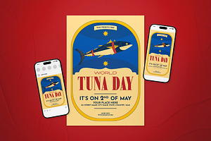 Cream Vintage World Tuna Day Flyer, a Flyer Template by The Good Store
