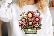 Watercolor spring flower basket PNG, an Illustration by SinaCreation (Thumbnail 7 of 11)