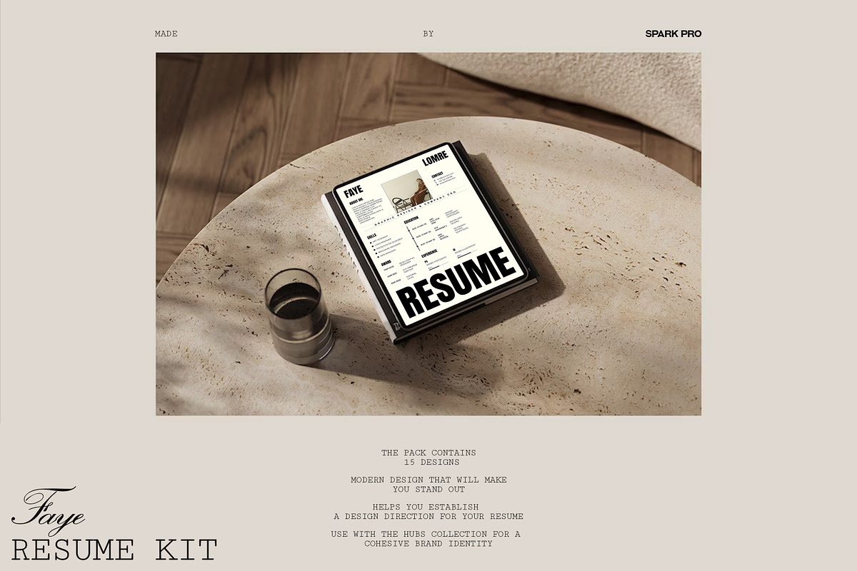 FAYE | Resume Kit, a Resume Template by SparkPro (Photo 7 of 7)