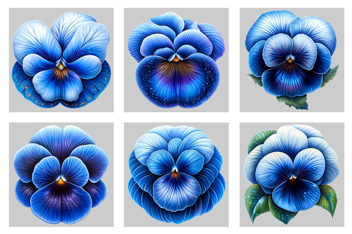 Watercolor Pansy Flowers Clipart, an Illustration by Black Bird Studio (Photo 3 of 5)