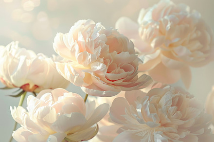 A bunch of soft pastel peonies in sh, a Photo by Iftikhar Alam