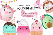 Squishmallows Watercolor Clipart, an Object Graphic by NancyDzines (Thumbnail 1 of 2)