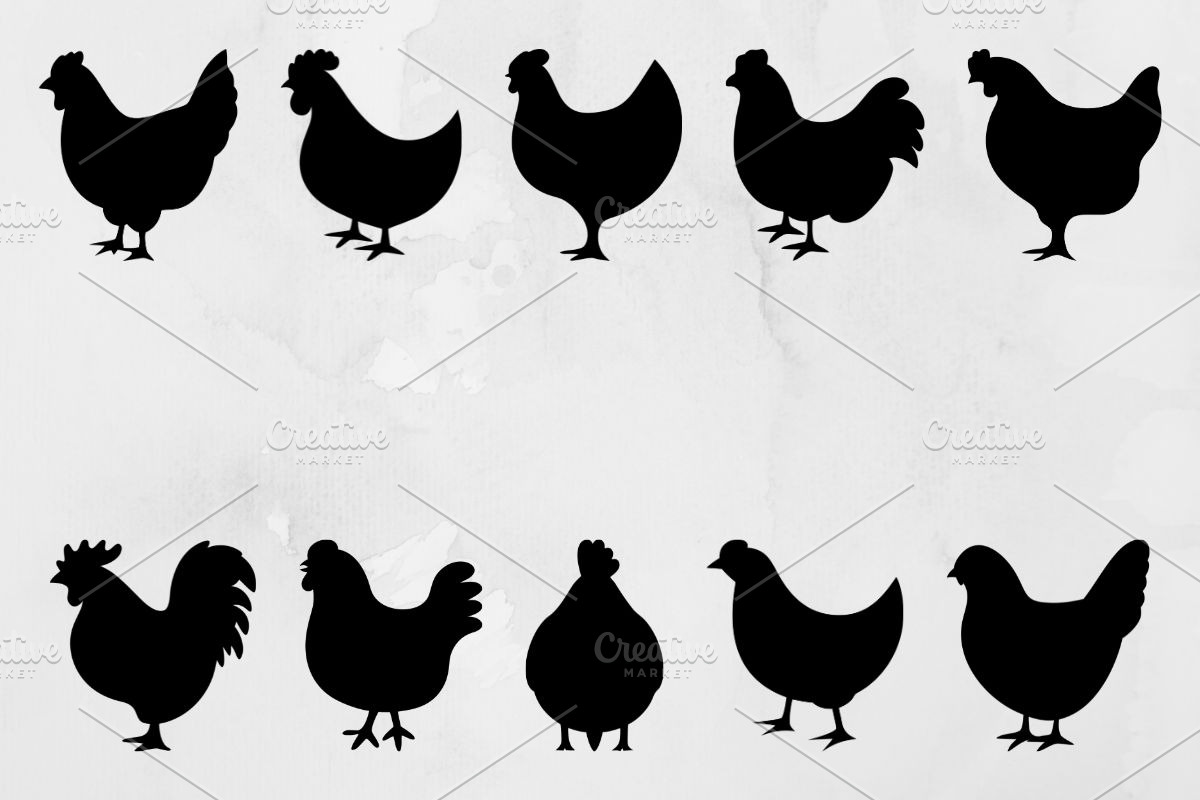 Chicken Silhouette SVG, an Animal Illustration by newminddesign (Photo 1 of 3)