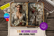 Wedding Lilies Junk Journal Bundle, an Illustration by Print Haven Mochi Vintage (Thumbnail 1 of 14)