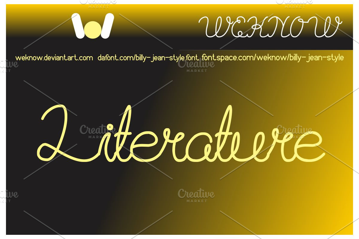 billy jean style font preview 3