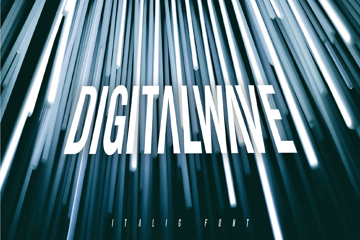 DIGITAL WAVE - ITALIC CAPS FONT preview 7