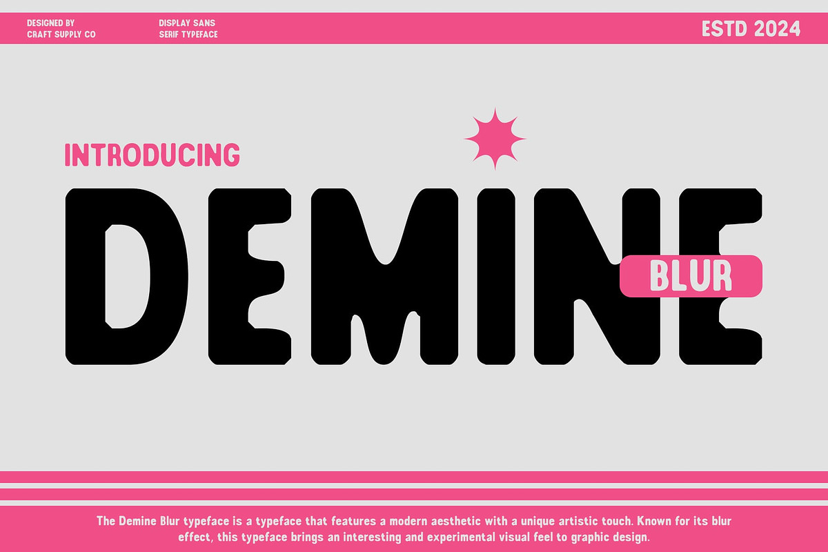 Demine Blur, a Sans Serif Font by Craft Supply Co. (Photo 1 of 8)