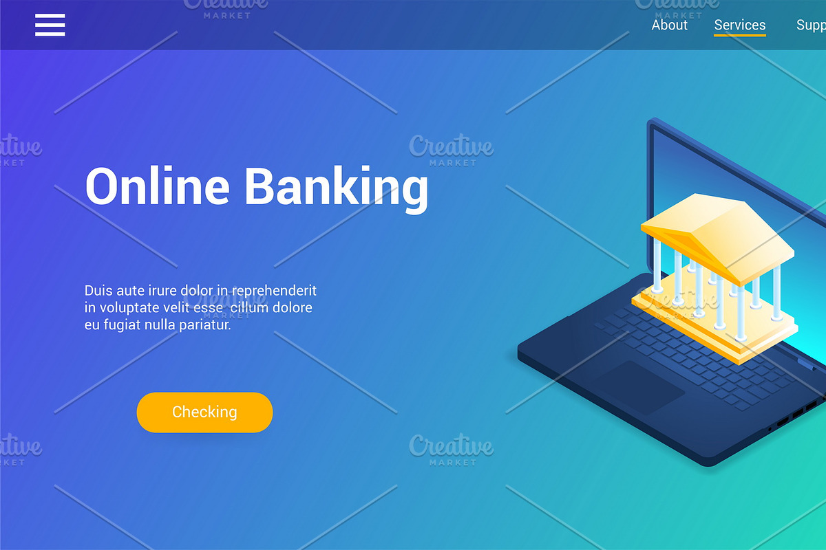 Isometric landing page template, a Templates & Theme by Genestro Shop (Photo 4 of 5)