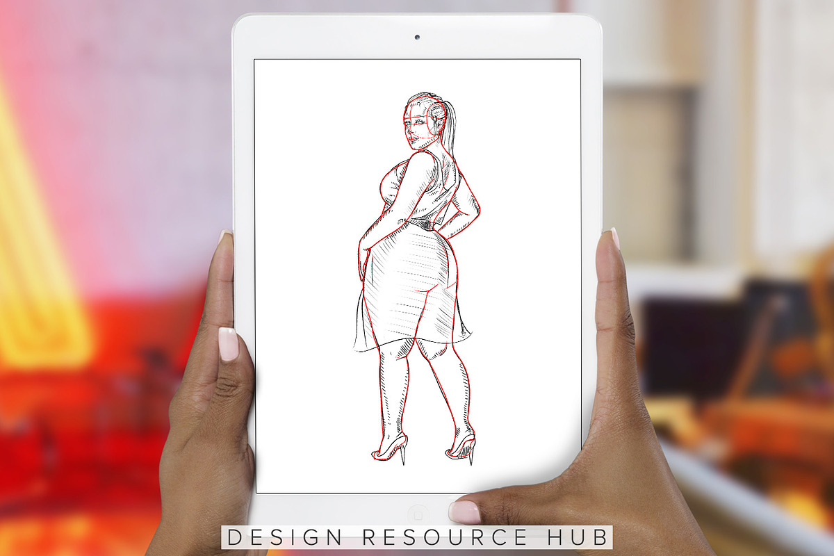 Procreate Drawing Guide: Curvy Girls, a Shape Add-On by Design Resource Hub (Photo 3 of 10)