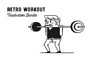 Retro Workout Illustration Bundle, a Graphic by Nick Brito (Thumbnail 1 of 2)