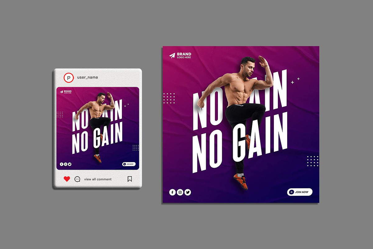 Fitness & Sports Social Media Post, a Social Media Template by Saman Osama (Photo 2 of 2)
