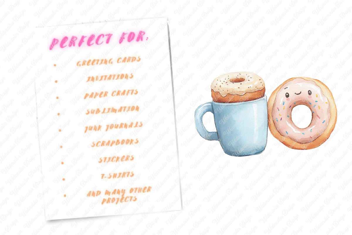 Perfect match kawaii clipart, an Illustration by Watercolor design (Photo 10 of 11)