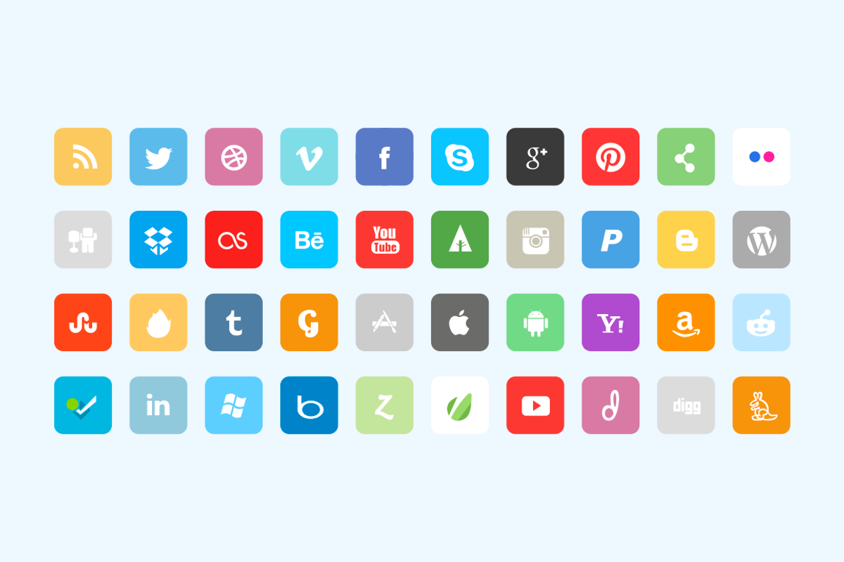 Premium Flat Social Icon Set, an Icon by Jamie Peak (Photo 2 of 4)