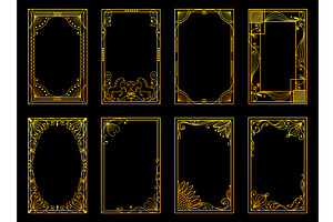 Decorative gold linear frames in Art, an Illustration by Vectorbuum
