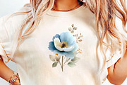 Watercolor Blue Flowers Clipart, an Illustration by DreamCafeArt (Thumbnail 4 of 6)