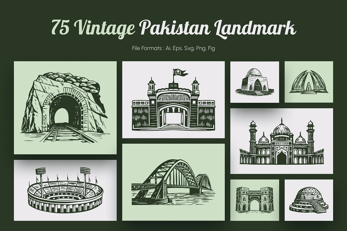 Pakistan Landmark Illustration Art, a Decorative Illustration by Prosymbols (Photo 1 of 10)