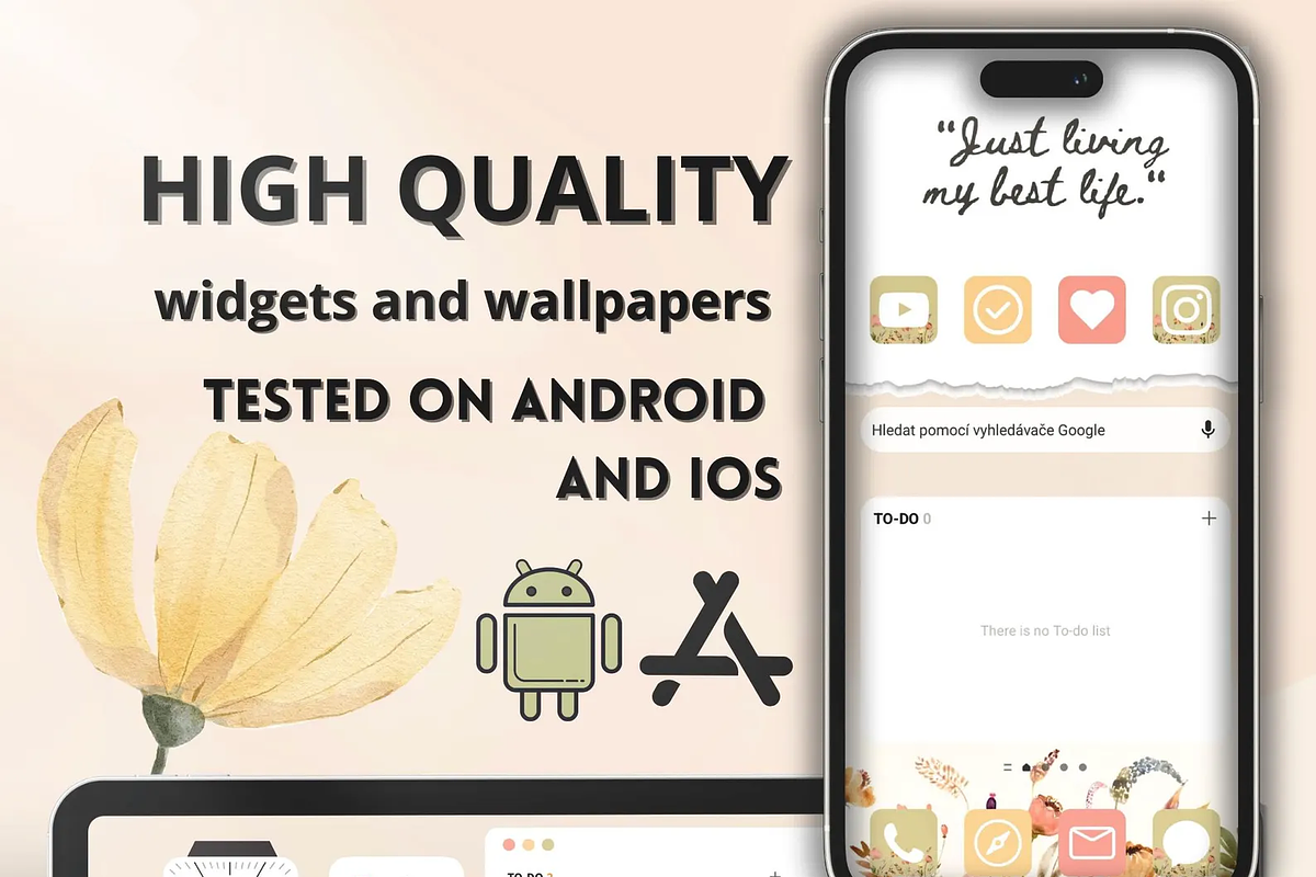 Flower iOS Wallpaper Icons Theme, a Background Graphic by BeeRubby (Photo 3 of 8)
