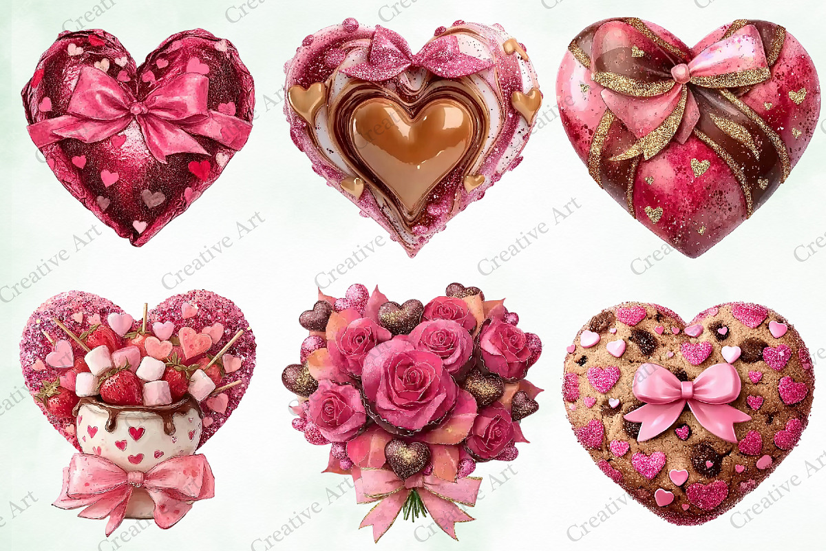 Valentine Chocolate Clipart Bundle, an Illustration by Creative Art (Photo 3 of 9)