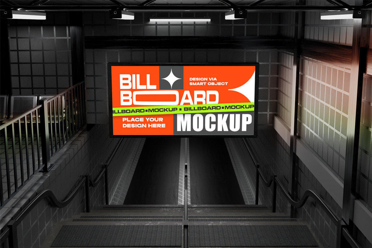 Subway Billboard Mockup, a Mockup by Mockupnine (Photo 3 of 7)