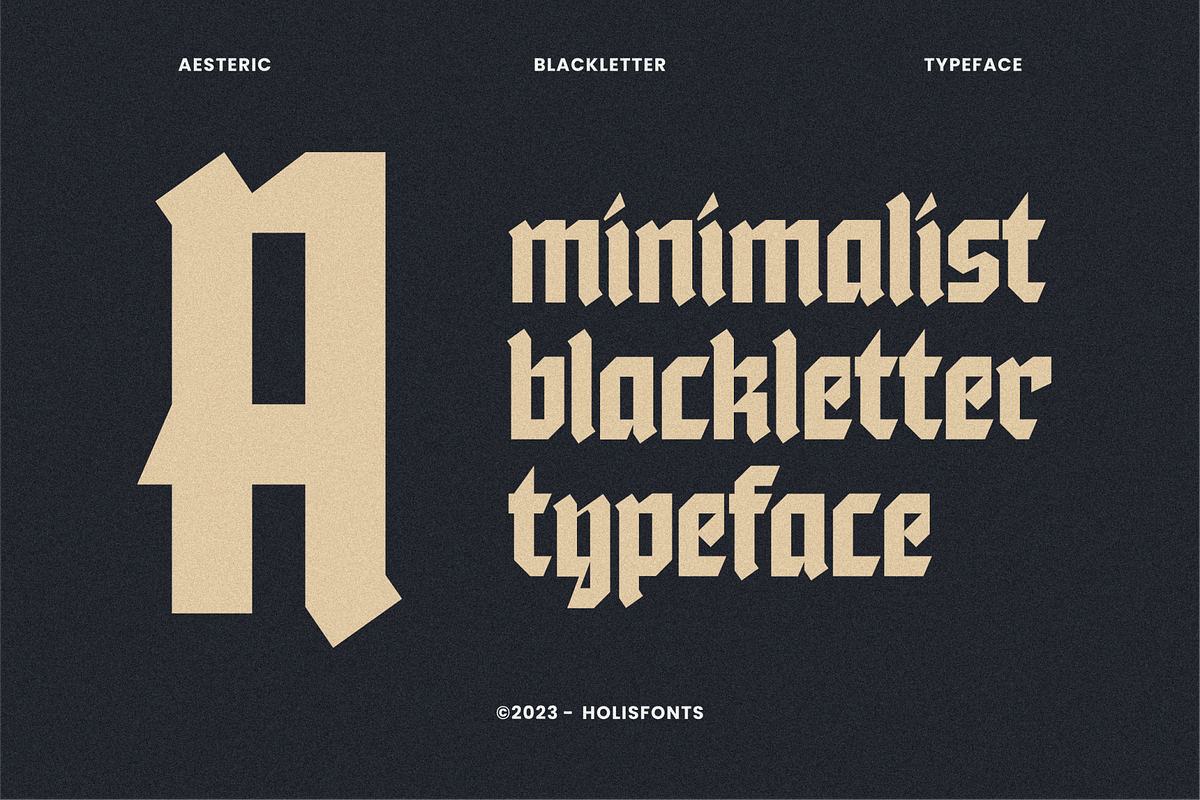 Aesteric Blackletter Gothic Font, a Blackletter Font by 24Design Studios (Photo 2 of 8)