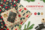 Christmas seamless patterns, a Pattern Graphic by JuliaBadeeva (Thumbnail 1 of 7)