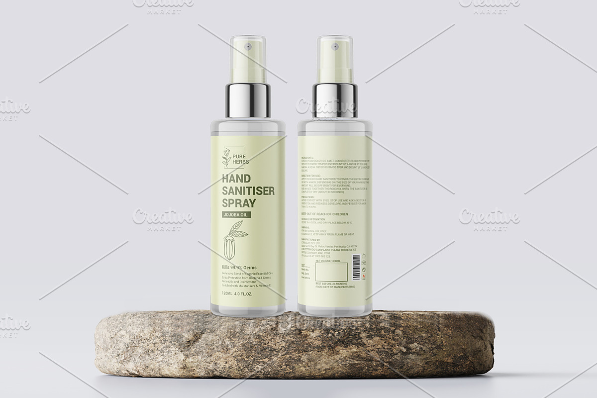 Hand Sanitiser Spray Label, an Object Graphic by Dev.Rawat21 (Photo 3 of 5)
