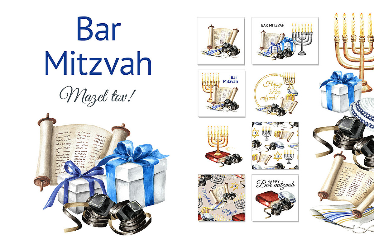Bar Mitzvah. Watercolor collection, an Illustration by Daria Ustiugova (Photo 1 of 17)