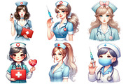 Cute Coquette Nurse Clipart, an Illustration by Pixels.Craft (Thumbnail 2 of 7)