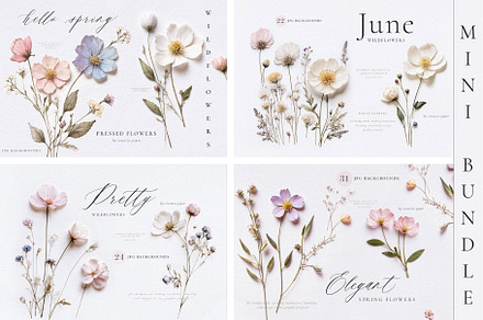 Wildflowers I Mini Bundle, a Background Graphic by by creative paper
