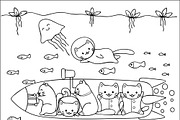 10 Cute cats coloring pages, an Illustration by Somjai King (Thumbnail 8 of 11)