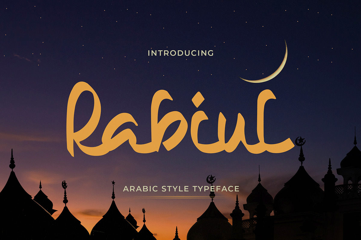 Rabiul - Arabic Style Typeface, a Script Font by Typefactoryco (Photo 1 of 8)