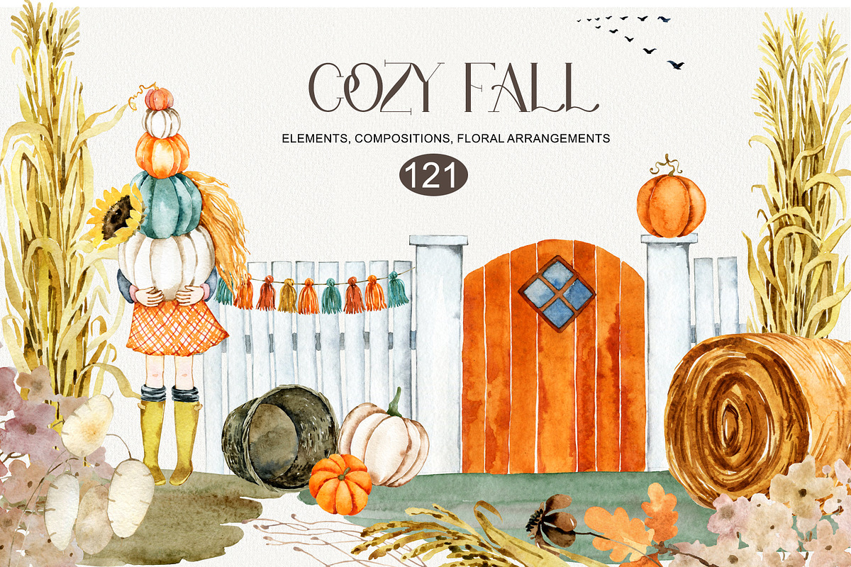Watercolor Cozy Fall Collection, an Illustration by TanyaOak (Photo 1 of 8)