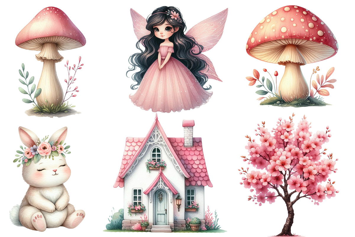 Fairy garden clipart, an Illustration by Designworld (Photo 4 of 6)
