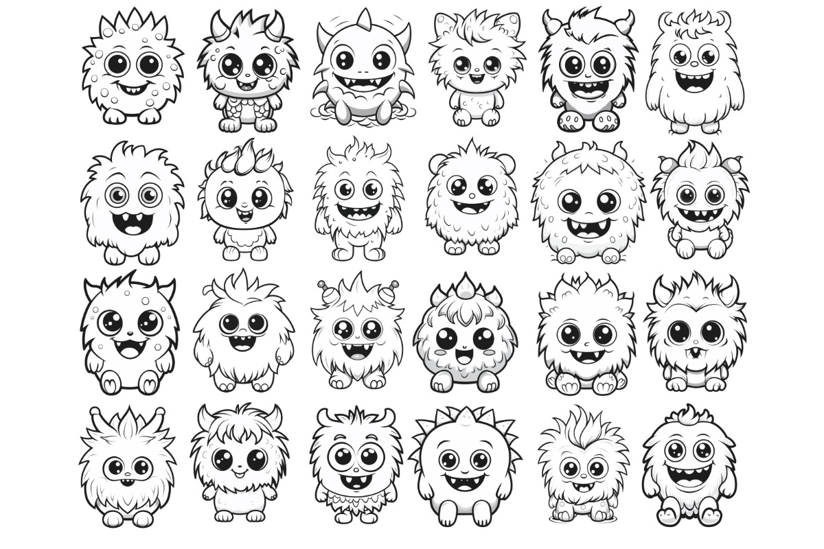 Cartoon Monsters Set 1 Procreate, a Brush Add-On by Disasterology Ink (Photo 7 of 10)