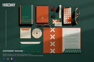 Stationery Set Mockup, an Advertising Mockup by Hubzway